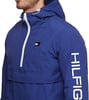 Tommy Hilfiger Mens Retro Lightweight Taslan Hooded Popover Water Resistant Windbreaker JacketNautical Blue