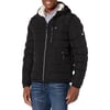 Tommy Hilfiger Mens Midweight Sherpa Lined Hooded Water Resistant Puffer JacketBlack Tech