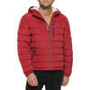 Tommy Hilfiger Mens Midweight Sherpa Lined Hooded Water Resistant Puffer JacketRed Tech