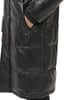 imageDKNY Mens Faux Leather Long Quilted Fashion CoatBlack