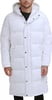 imageDKNY Mens Faux Leather Long Quilted Fashion CoatWhite