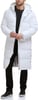 imageDKNY Mens Faux Leather Long Quilted Fashion CoatWhite