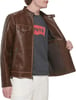 imageLevis Mens Faux Leather Racer JacketSaddle