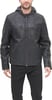 imageLevis mens Faux Leather Racer JacketBlack Buffed Cow Hooded