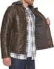 imageLevis mens Faux Leather Racer JacketDeep Brown Cow Hooded