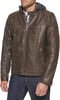 imageLevis mens Faux Leather Racer JacketDeep Brown Cow Hooded