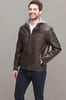 imageLevis mens Faux Leather Racer JacketDeep Brown Modern Hooded