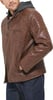 imageLevis mens Faux Leather Racer JacketSaddle Modern Hooded