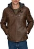 imageLevis mens Faux Leather Racer JacketSaddle Two Tone Hooded