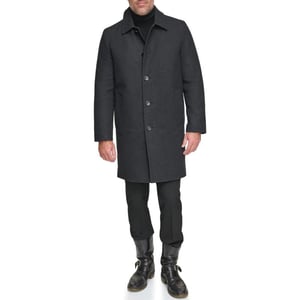 Andrew Marc Mens Long Water Resistant Anholt JacketCharcoal