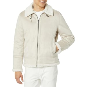 Calvin Klein Mens B3 Faux Shearling JacketLight Grey