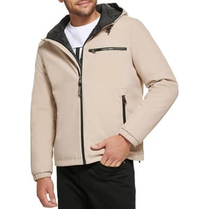 Calvin Klein Mens Classic Hooded Stretch JacketTan