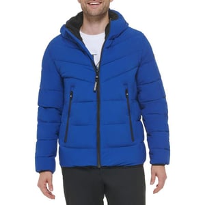 Calvin Klein Mens Hooded Stretch JacketBlue