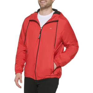 Calvin Klein Mens Hooded WindbreakerBright Red