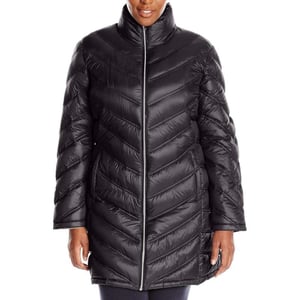 Calvin Klein Womens Chevron Quilted Packable Down Jacket Standard and PlusPlus Black