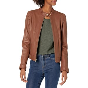 Cole Haan Racer Leather Jacket Women Love to Have in Their ClosetHickory