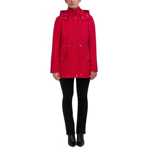 Cole Haan Womens Adjustable Rain Short CoatRed