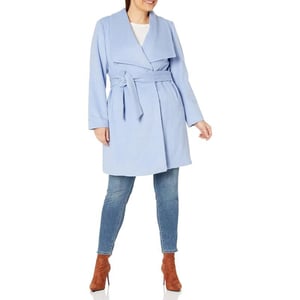 Cole Haan Womens Belted Wool Classically Elegant Coat for YearRound StyleIce Blue