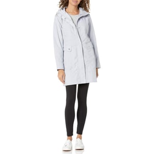 Cole Haan Womens Packable Hooded Rain Jacket with BowMist