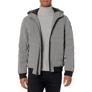 DKNY Mens 3in1 Soft Shell Systems Jacket with Fleece LinerHeather Grey Matte Stretch