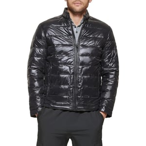 DKNY Mens Perlized Lightweight Quilted Puffer JacketBlack