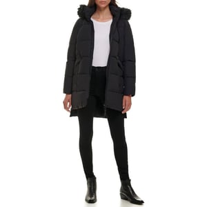 DKNY Womens Cold Weather Outerwear PufferBlack