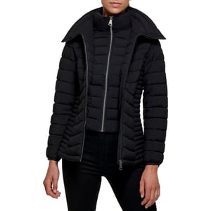 DKNY Womens Everyday Outerwear Packable Stretchy JacketBlack