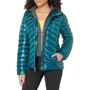 GUESS womens Light Packable Jacket Quilted Transitional PufferEmerald