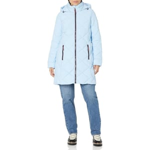 TOMMY HILFIGER Women Quilted Hooded SolidCerulean