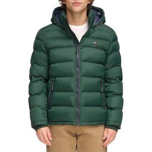 Tommy Hilfiger Mens Hooded Puffer JacketGreen