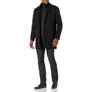 imageDockers Mens Henry Wool Blend Top Coat Regular and Big ampamp Tall SizesBlack