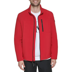 imageCalvin Klein Mens Water Resistant Windbreaker Jackets for Men Standard and Big and TallSoft Shell Deep Red