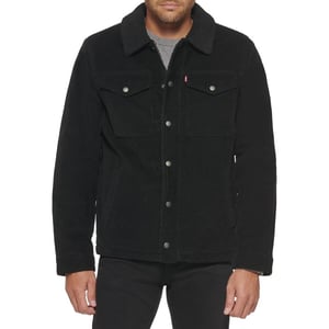 imageLevis Mens Corduroy Sherpa Lined Trucker JacketBlack Corduroy