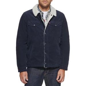 imageLevis Mens Corduroy Sherpa Lined Trucker JacketNavy Corduroy