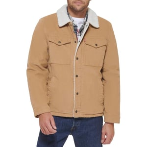 imageLevis Mens Corduroy Sherpa Lined Trucker JacketTan Corduroy