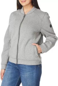 imageCalvin Klein Womens Zip Front WindbreakerCotton Light Grey