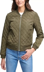 imageLevis Womens Diamond Quilted Bomber Jacket Regular ampamp Plus SizeArmy Green