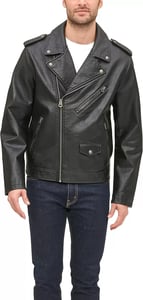 imageLevis Mens Faux Leather Classic Motorcycle JacketBlack