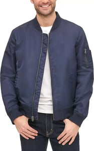 imageLevis Mens Flight Satin Unfilled MA1 Bomber JacketNavy Classic Unfilled