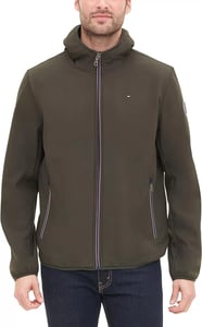 imageTommy Hilfiger Mens Hooded Performance Soft Shell JacketOlive