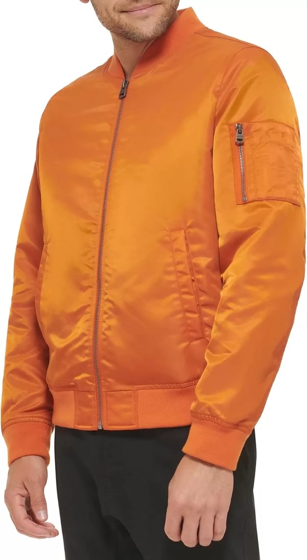 imageLevis Mens Flight Satin Unfilled MA1 Bomber JacketOrange Classic Unfilled