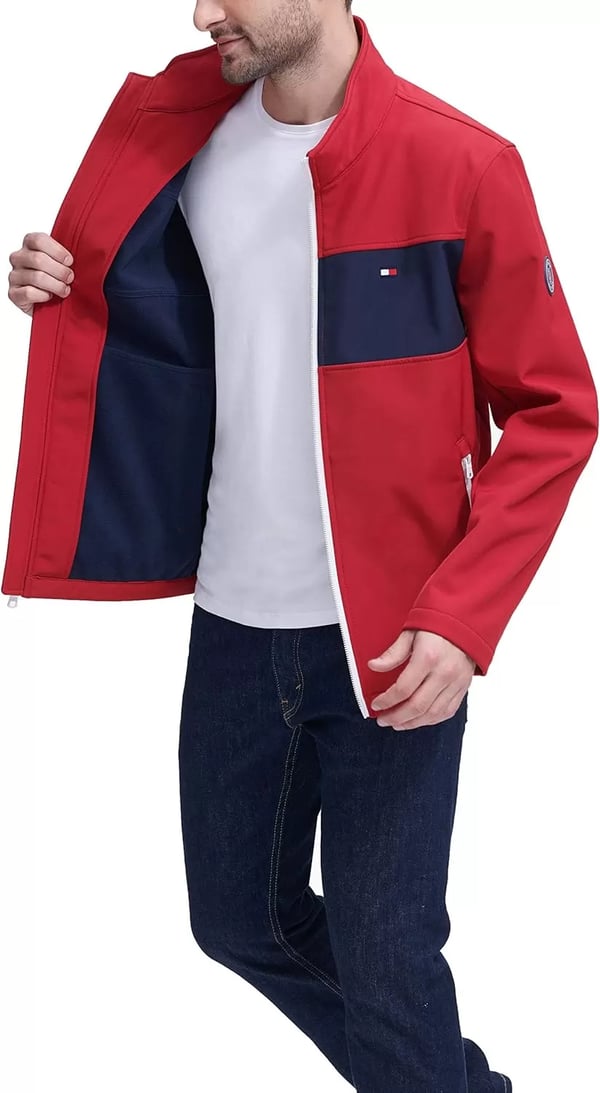 imageTommy Hilfiger Mens Active Soft Shell JacketRed Two Tone Flag