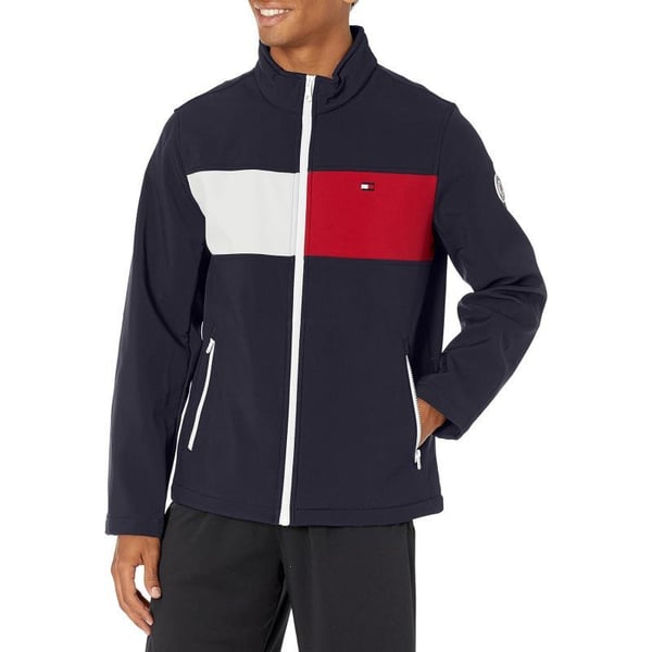 Tommy Hilfiger Mens Active Soft Shell JacketBig amp Tall Night SkyTwo Tone Flag