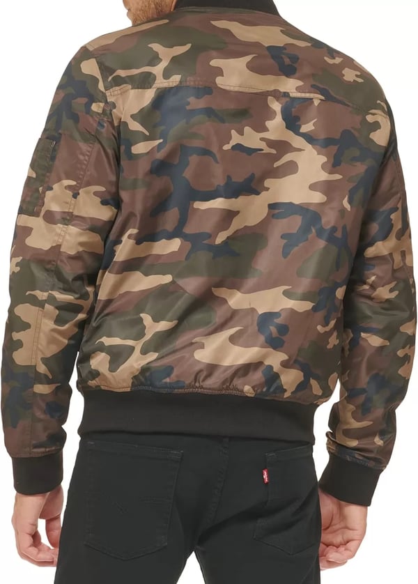 imageLevis Mens Flight Satin Unfilled MA1 Bomber JacketCamo Classic Unfilled