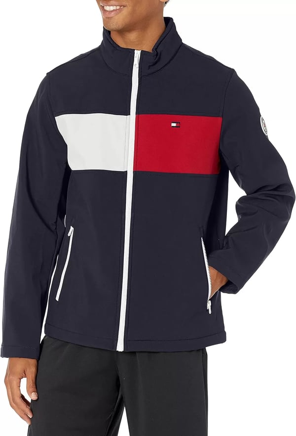 imageTommy Hilfiger Mens Active Soft Shell JacketNight SkyTwo Tone Flag