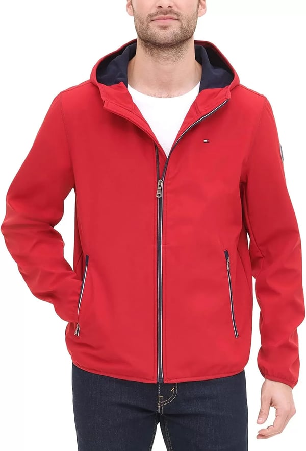 imageTommy Hilfiger Mens Hooded Performance Soft Shell JacketRed