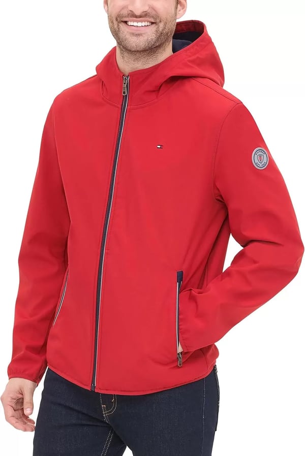 imageTommy Hilfiger Mens Hooded Performance Soft Shell JacketRed