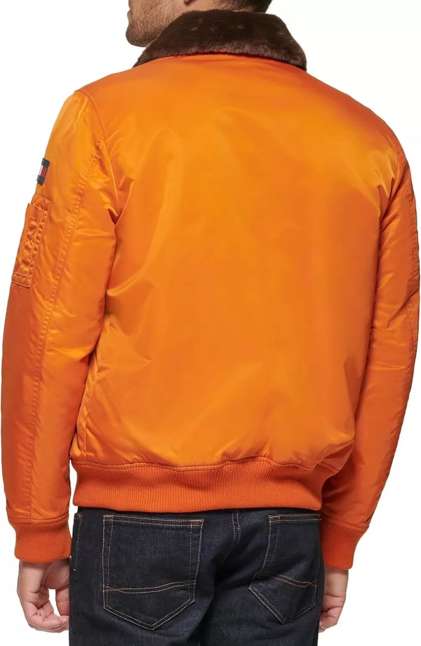 imageTommy Hilfiger Mens Tommy Hilfiger Mens Laydown Removable Pile Collar Officer JacketOrange