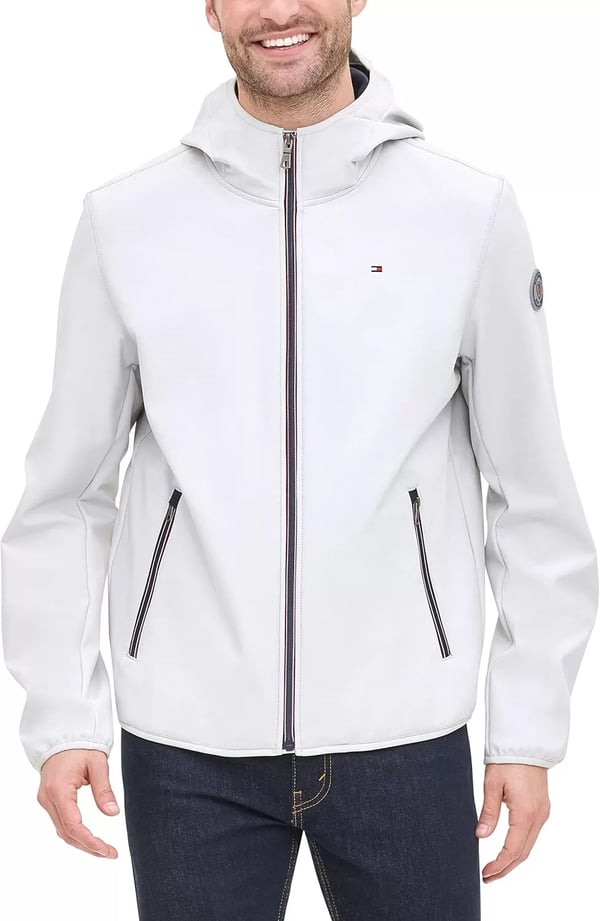 imageTommy Hilfiger Mens Hooded Performance Soft Shell JacketIce