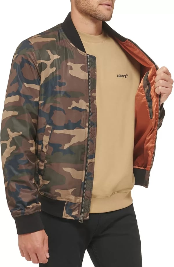 imageLevis Mens Flight Satin Unfilled MA1 Bomber JacketCamo Classic Unfilled